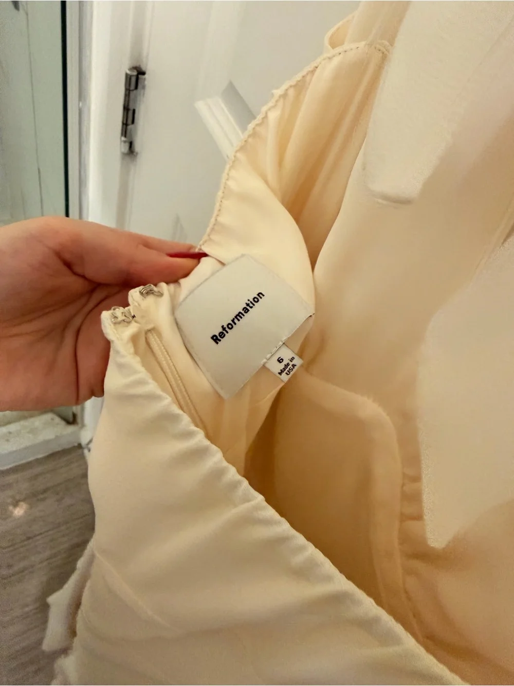 NWOT Reformation Briony Cream Halter Tie-Back Maxi Dress *Never Used* - Picture 7 of 7